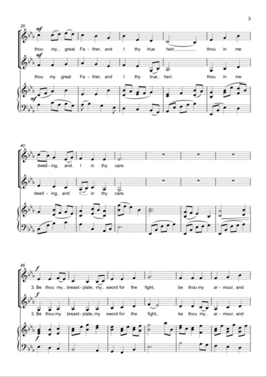 Be Thou my Vision (Slane) - 2 Part Choir - SA - Upper Voices SA scores gallery preview page 3