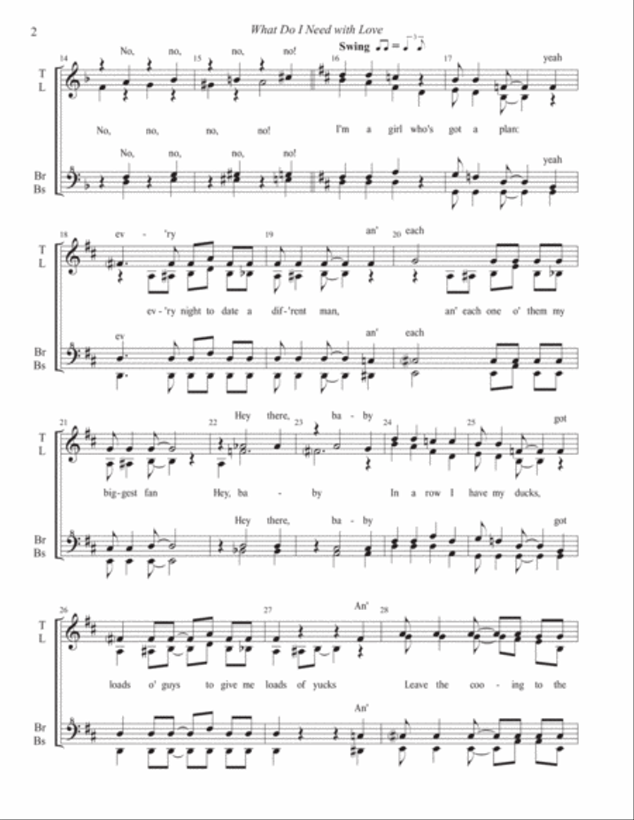 What Do I Need With Love SSAA scores gallery preview page 2