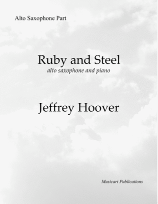 Book cover for Ruby and Steel (for alto saxophone and piano)