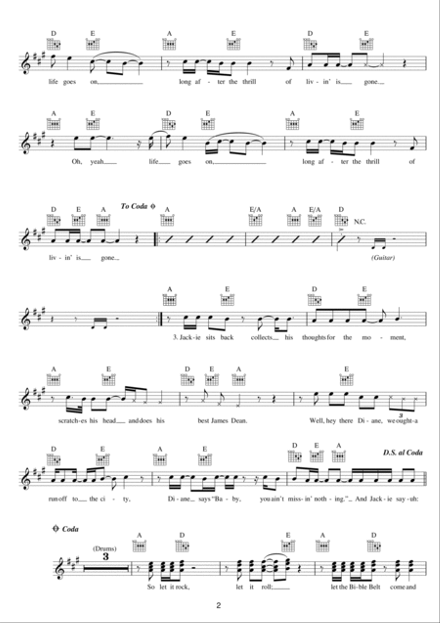 Jack And Diane Piano scores gallery preview page 2