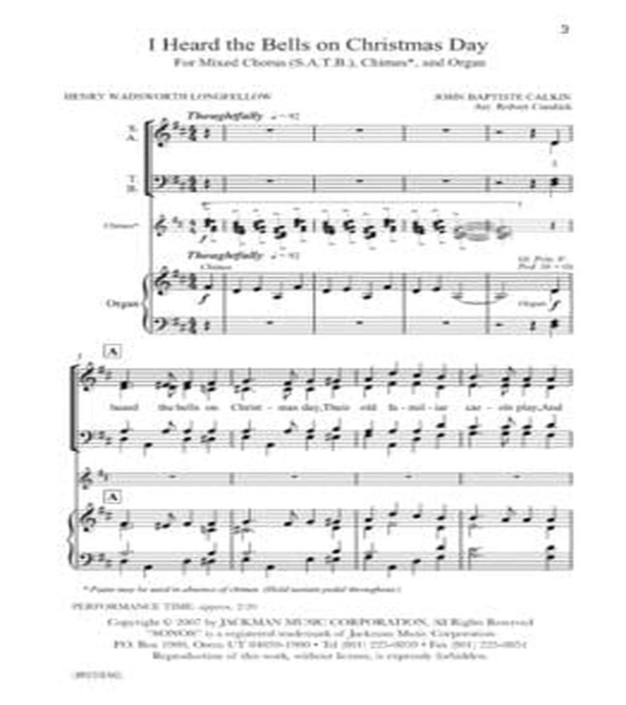 I Heard the Bells on Christmas Day with Ring Out Wild Bells - SATB 4-Part scores gallery preview page 2