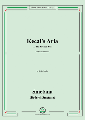 Book cover for Smetana-Kecal's Aria,in B flat major