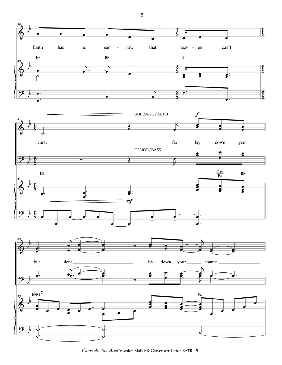 Come As You Are 4-Part scores gallery preview page 5