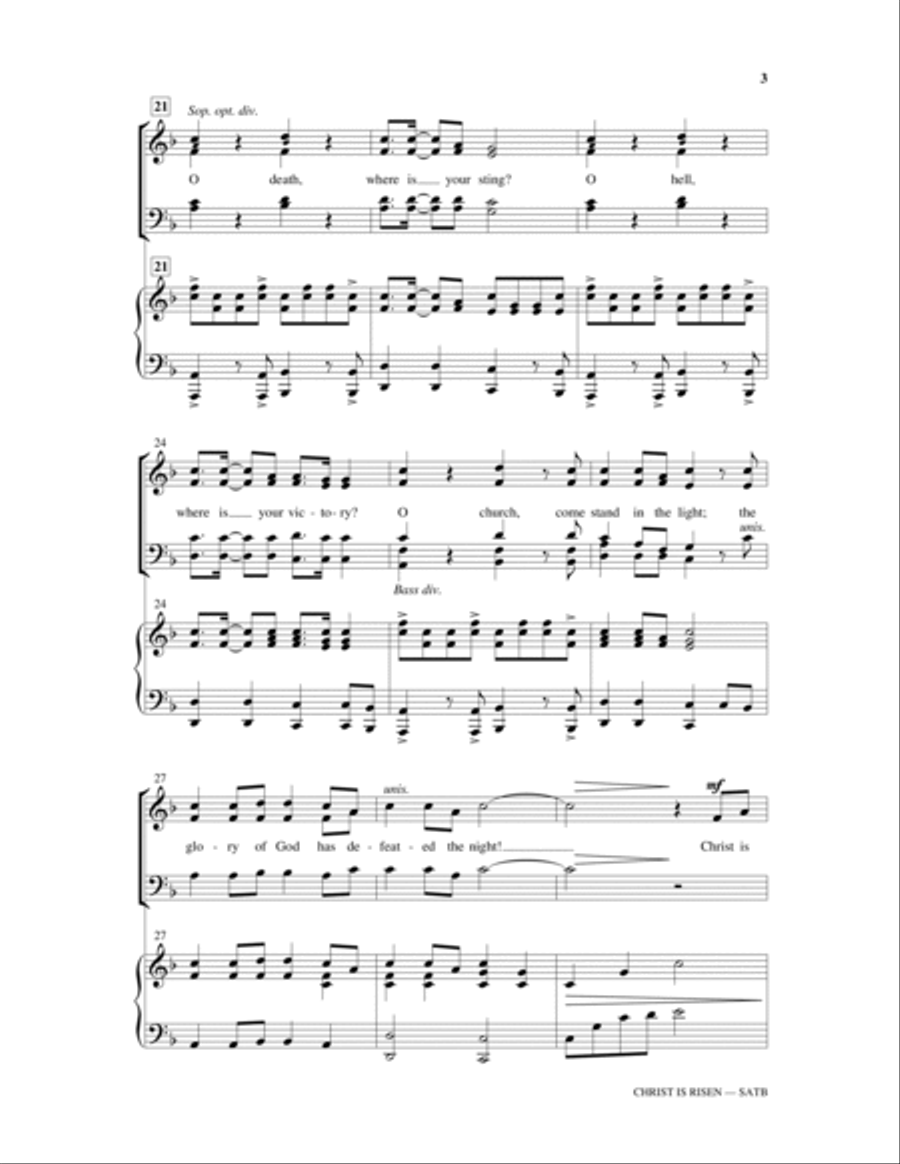 Christ Is Risen (arr. Heather Sorenson) 4-Part scores gallery preview page 3