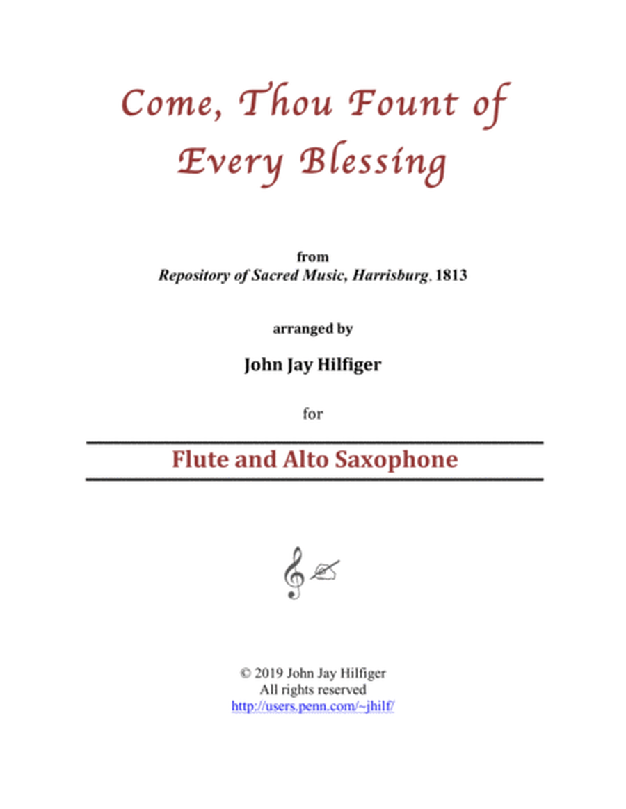 Come, Thou Fount of Every Blessing for Flute and Alto Saxophone image number null