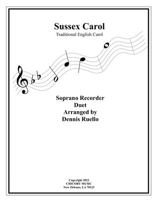 Sussex Carol - Duet for Soprano Recorder