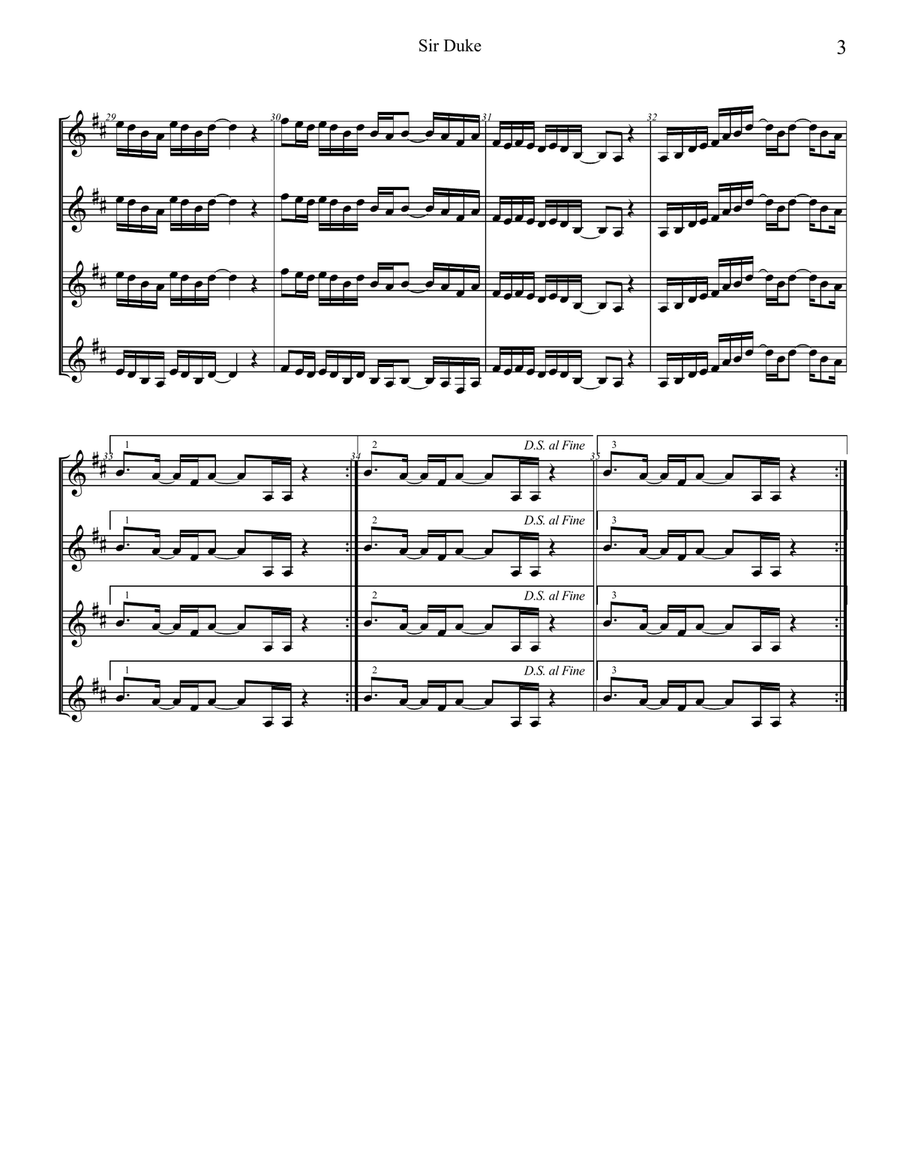 Sir Duke Guitar Ensemble scores gallery preview page 3