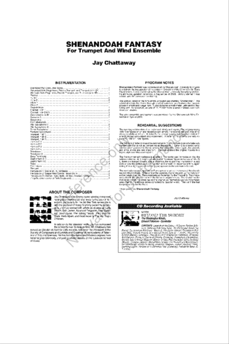 Shenandoah Fantasy Shenandoah Fantasy Concert Band scores gallery preview page 2