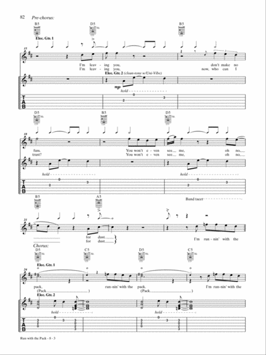Run With the Pack Guitar Tablature scores gallery preview page 3