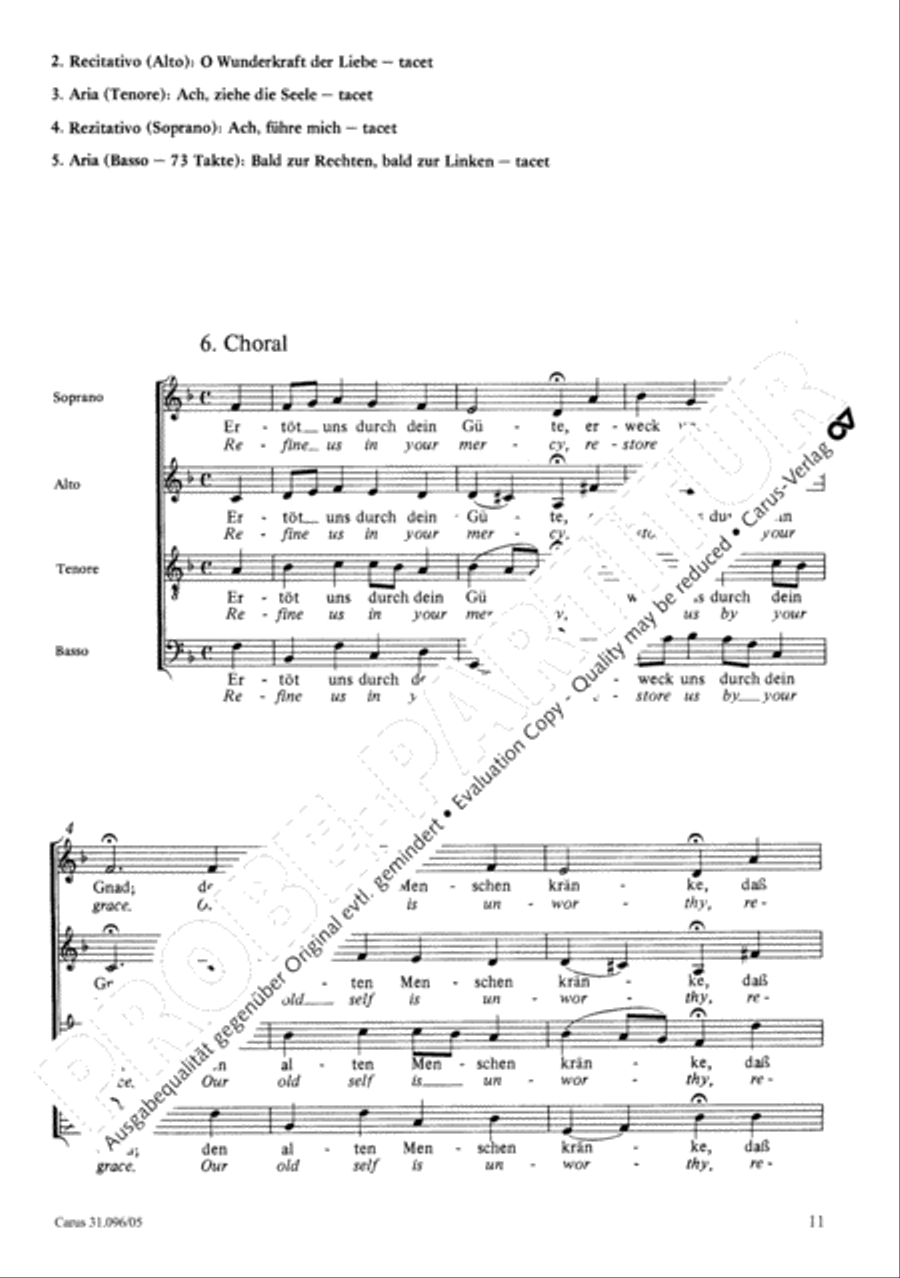 Lord Christ, the one begotten son (Herr Christ, der einge Gottessohn) 4-Part scores gallery preview page 12