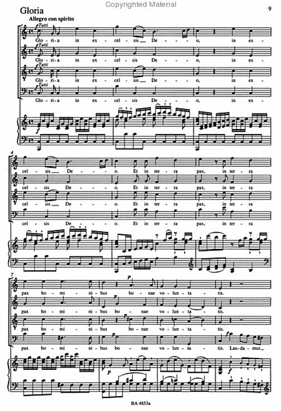 Missa longa C major, KV 262 (246a) 4-Part scores gallery preview page 4