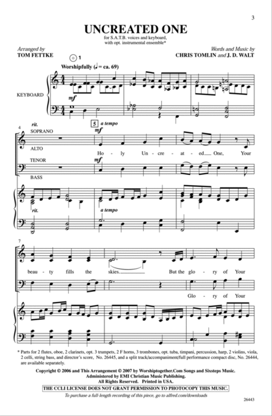 Uncreated One 4-Part scores gallery preview page 2