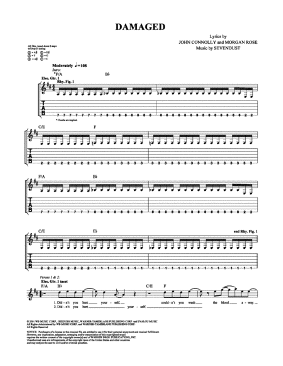 Damaged Electric Guitar scores gallery preview page 1