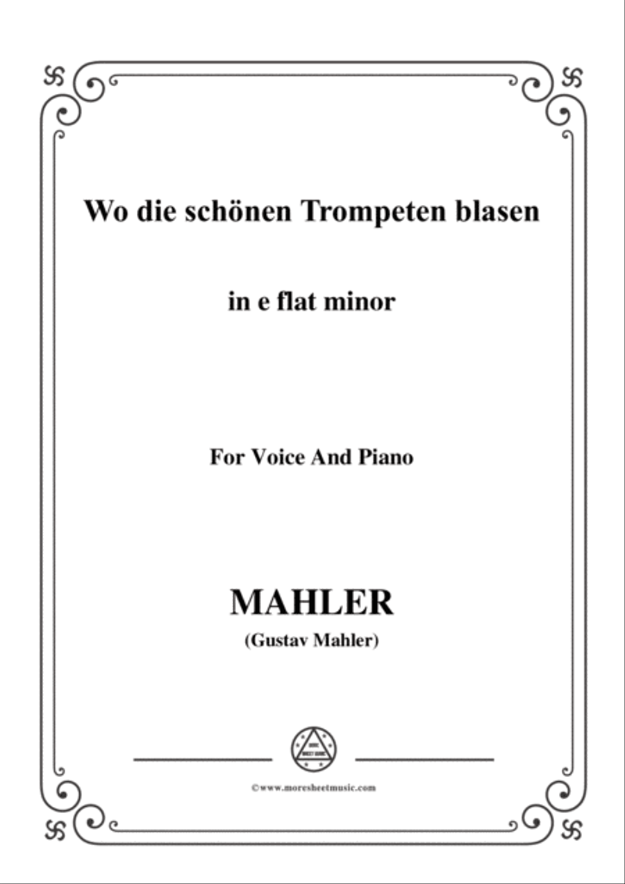 Mahler-Wo die schönen Trompeten blasen in e flat minor,for Voice and Piano Voice Solo scores gallery preview page 1