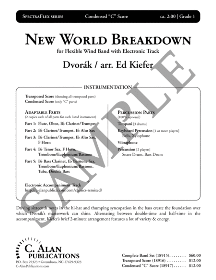 New World Breakdown (5-Part Flex + Track) by Antonin Dvorak Flexible/Adaptable - Sheet Music page 2