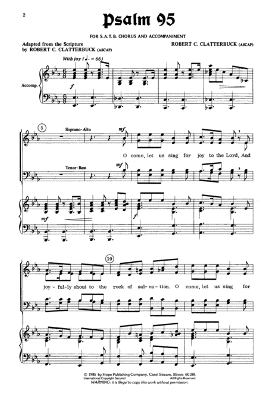 Psalm 95 4-Part scores gallery preview page 2