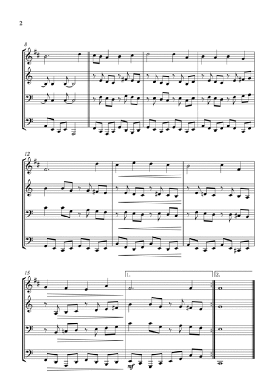 O Sacred Heart, Now Wounded Brass Quartet scores gallery preview page 2