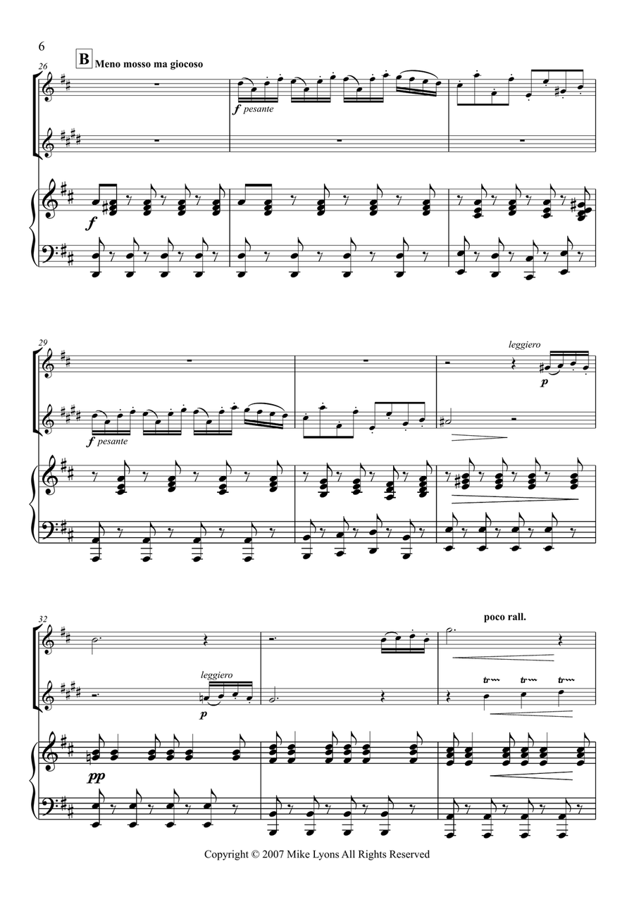 Duo Concertante (Fl. Cl.and Piano) Woodwind Duet scores gallery preview page 6