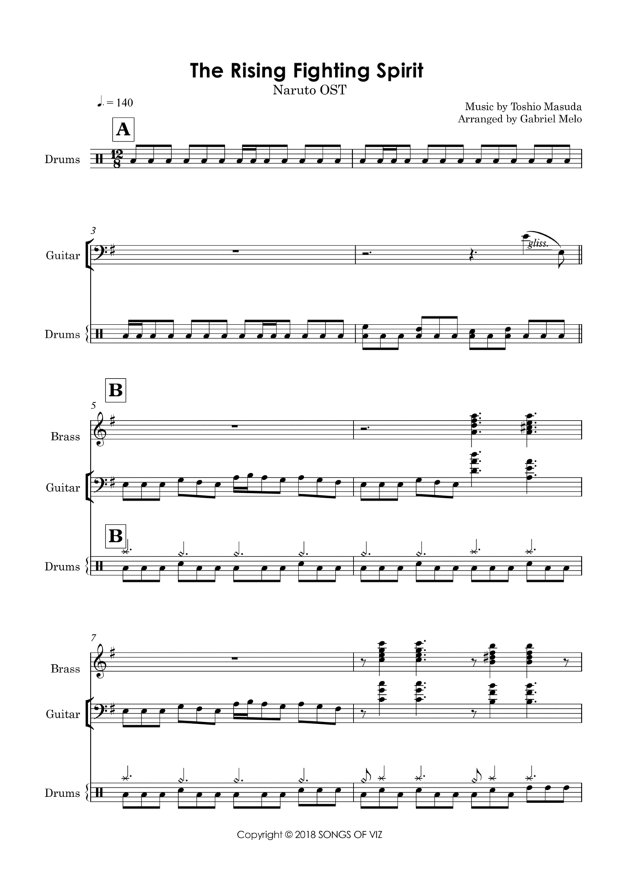 The Rising Fighting Spirit Flute scores gallery preview page 1