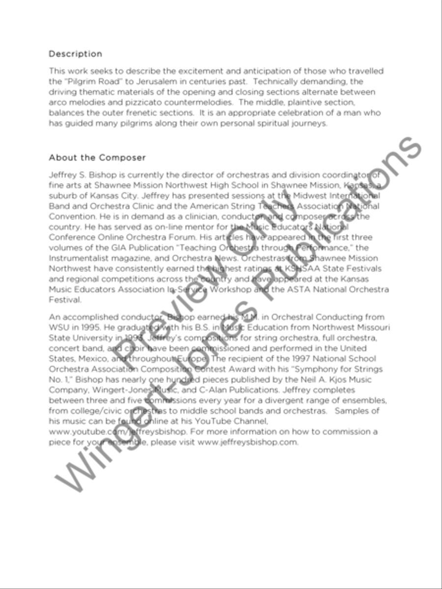 On the Pilgrim's Road String Orchestra scores gallery preview page 3