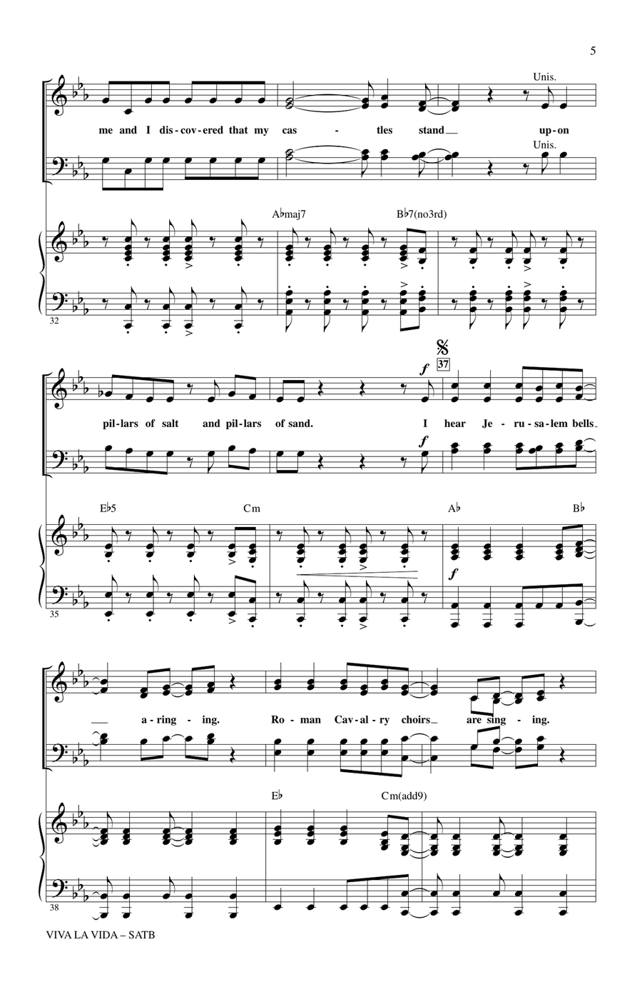 Viva La Vida (arr. Mark Brymer) 4-Part scores gallery preview page 4