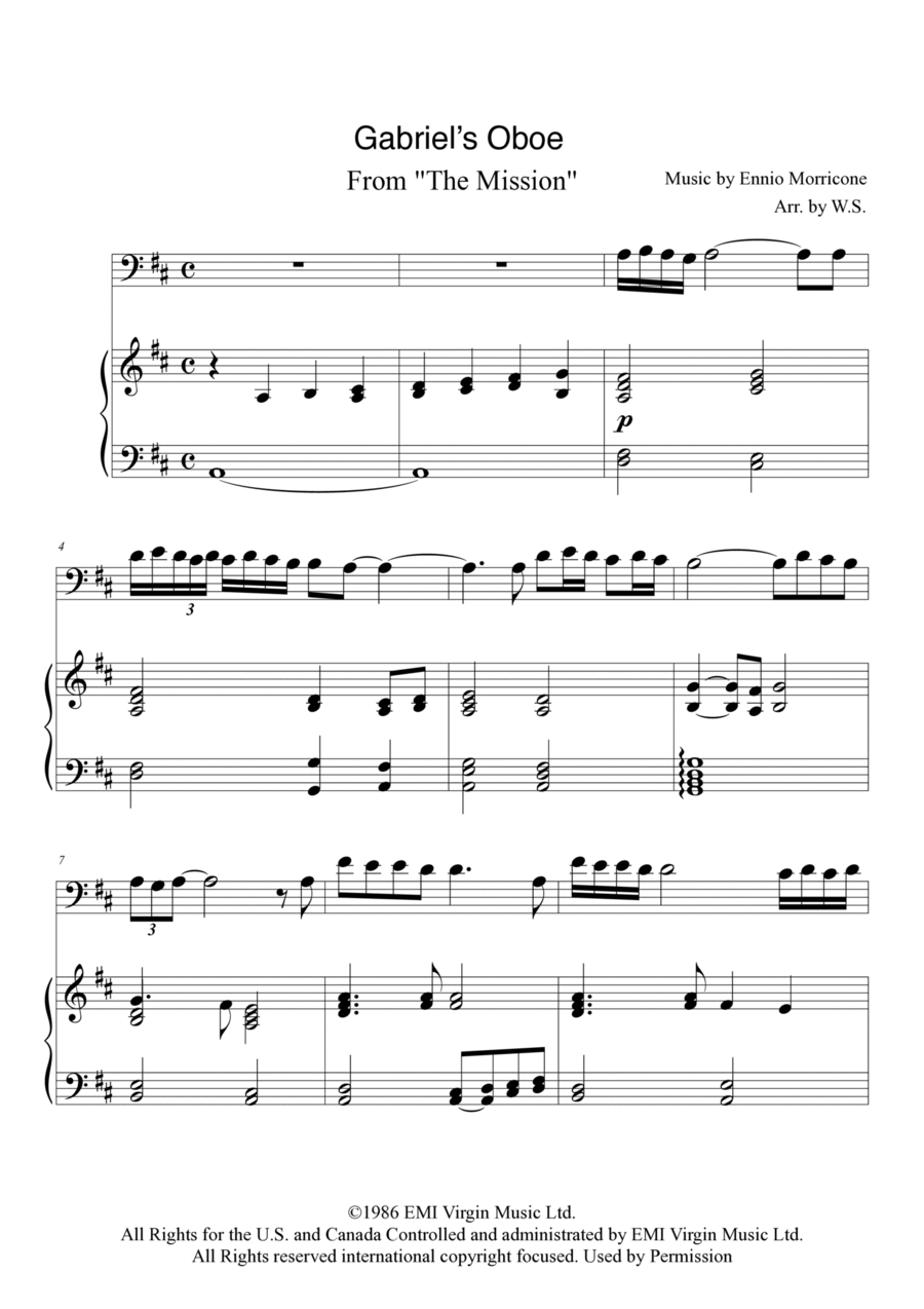Gabriel's Oboe Piano scores gallery preview page 1