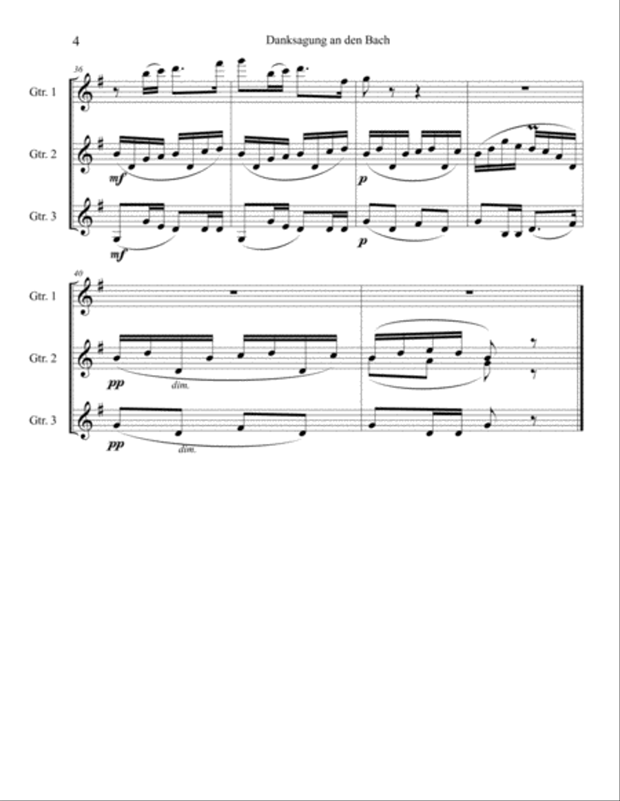Danksagung an den Bach Guitar Ensemble scores gallery preview page 4