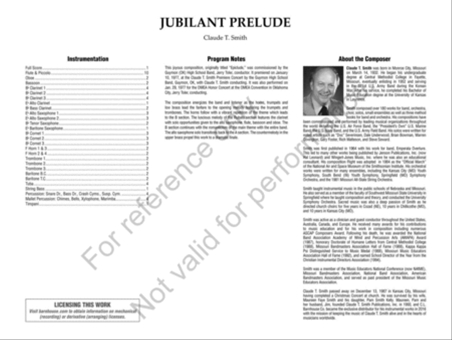 Jubilant Prelude Jubilant Prelude Concert Band scores gallery preview page 3