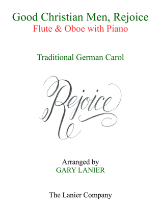 GOOD CHRISTIAN MEN, REJOICE (Flute, Oboe with Piano & Score/Part)