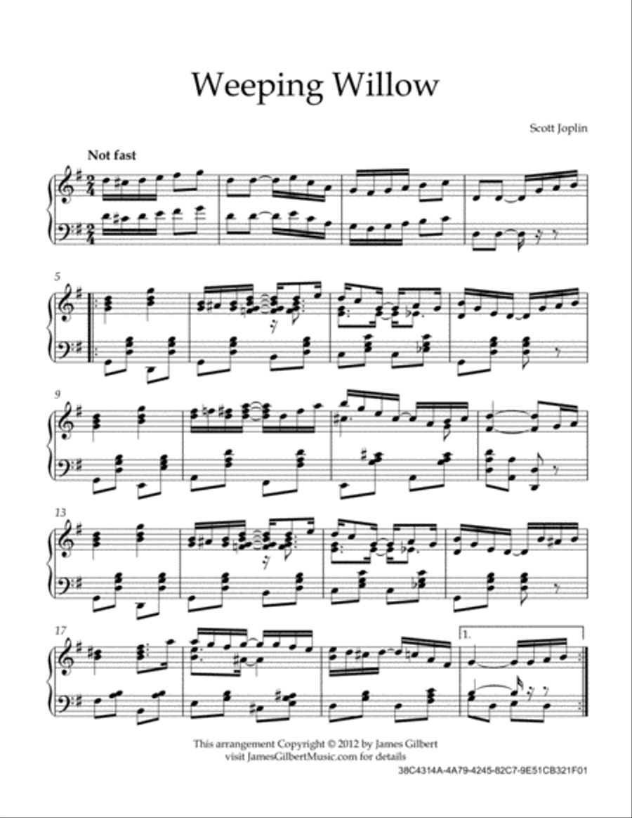 Weeping Willow Piano Solo scores gallery preview page 2