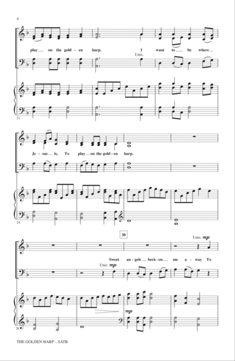 The Golden Harp The Golden Harp 4-Part scores gallery preview page 3