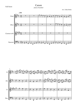 Canon - Johann Pachelbel (Wedding/Reduced Version) for Woodwind Quartet