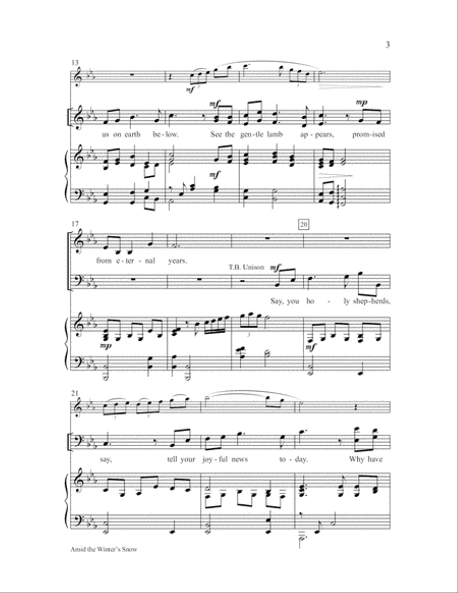 Amid the Winter's Snow Amid the Winter's Snow Choir scores gallery preview page 3