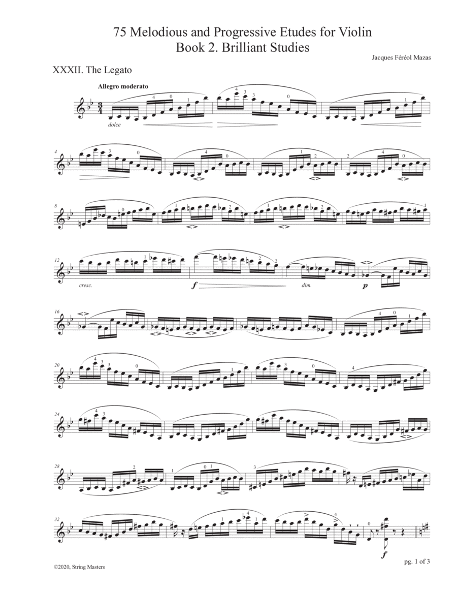 Mazas 75 Melodious & Progressive Etudes for Violin Book 2, No. 32