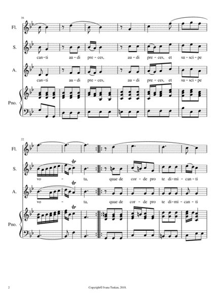 Antonio Vivaldi: Mundi rector for SA, flute and piano, G – minor image number null