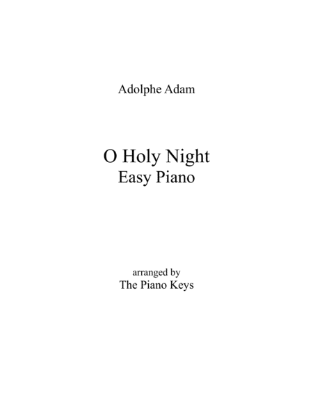 O Holy Night Easy Piano