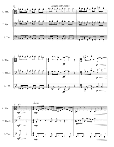 Allegro and Chorale for Trombone Trio (Score and Parts) image number null