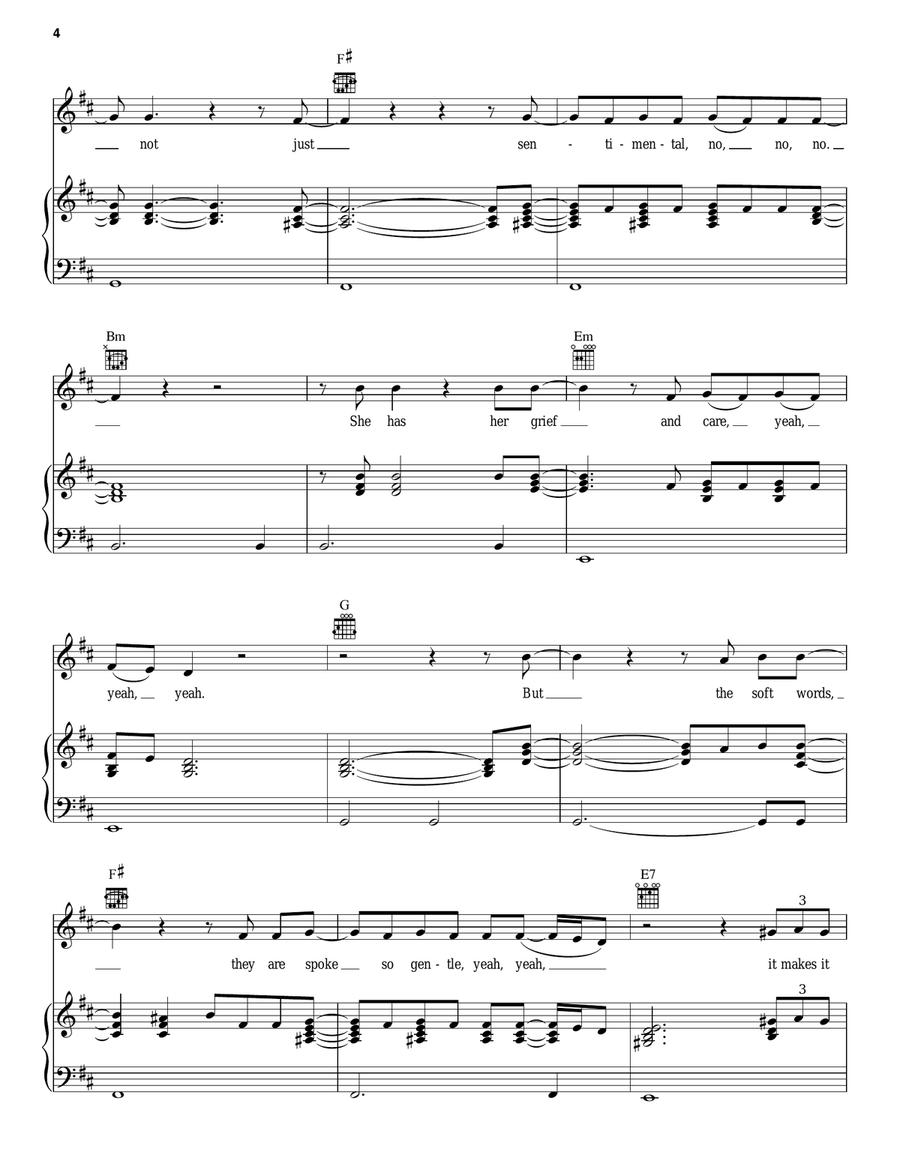 Try A Little Tenderness Piano, Vocal, Guitar scores gallery preview page 4
