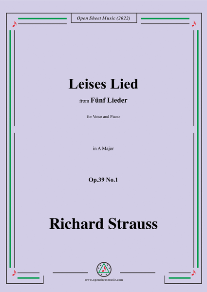 Richard Strauss-Leises Lied,in A Major image number null