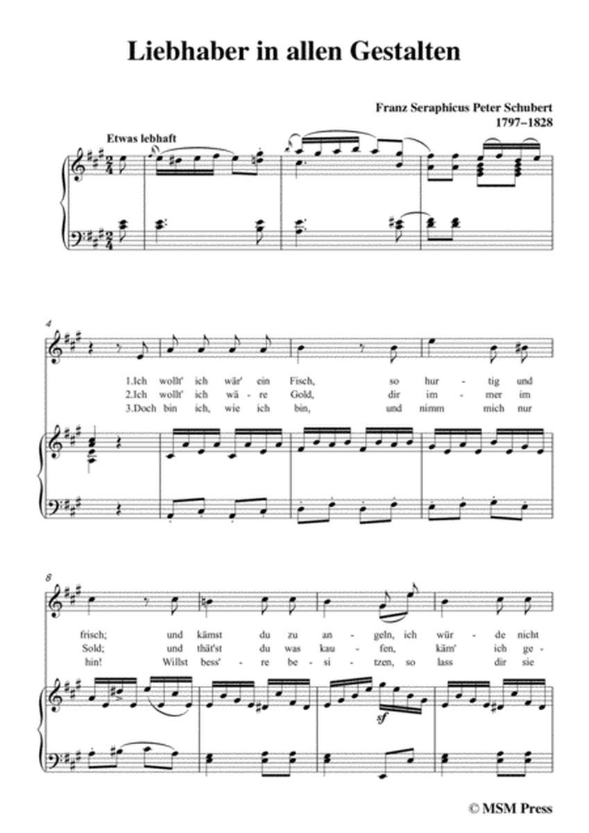 Schubert-Liebhaber in allen Gestalten,in A Major,for Voice&Piano image number null