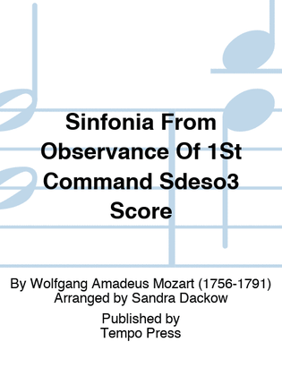 Sinfonia From Observance Of 1St Command Sdeso3 Score