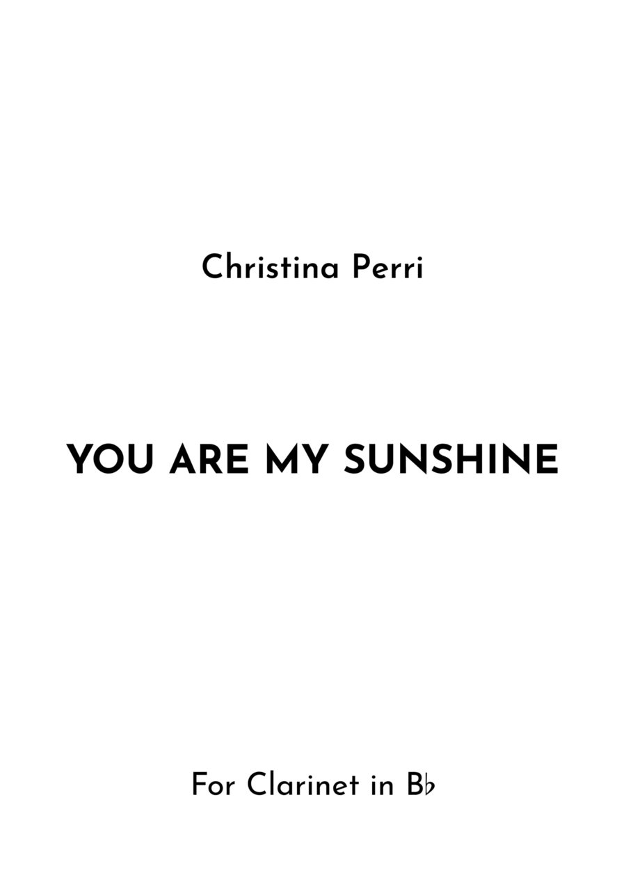 You Are My Sunshine B-Flat Clarinet scores gallery preview page 1