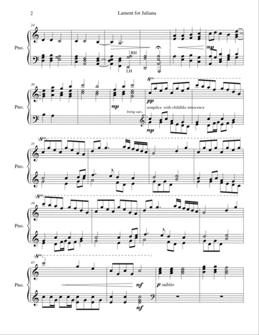 Lament for Juliana, Intermezzo 6 Piano Solo scores gallery preview page 2