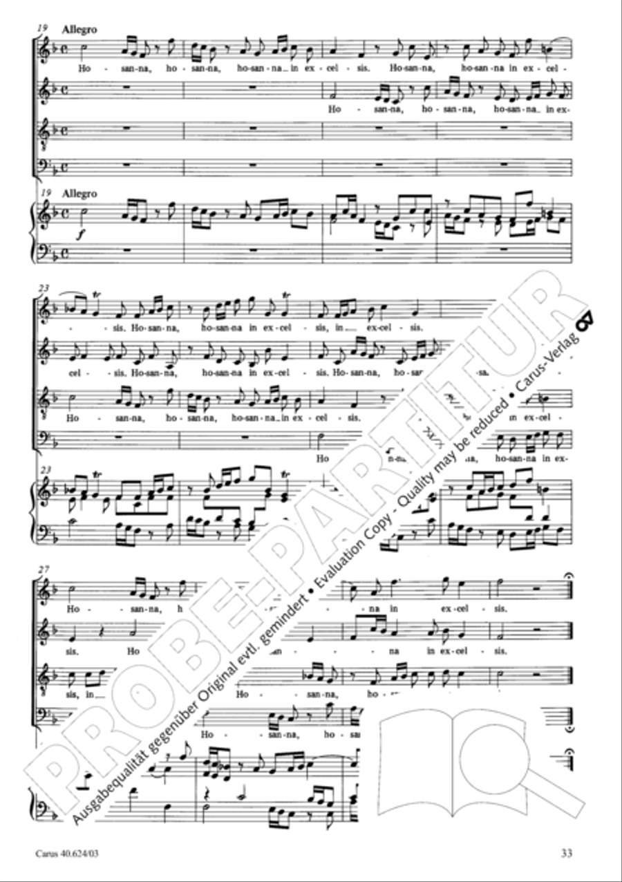 Missa brevis in F major 4-Part scores gallery preview page 34