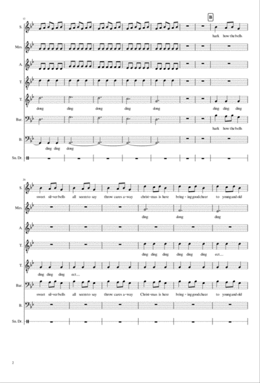Carol of the Bells....inspired by David Foster's instrumental arrangement Choir scores gallery preview page 2