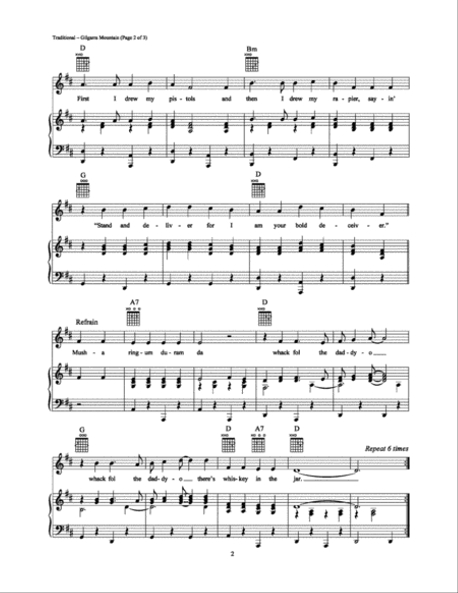 Gilgarra Mountain Gilgarra Mountain Piano, Vocal, Guitar scores gallery preview page 2