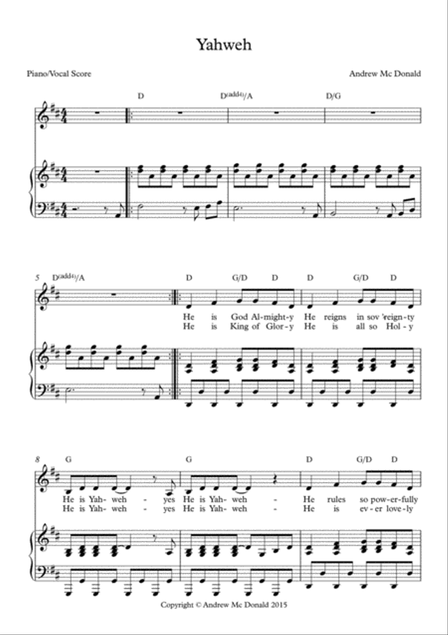 Yahweh Yahweh Voice scores gallery preview page 2