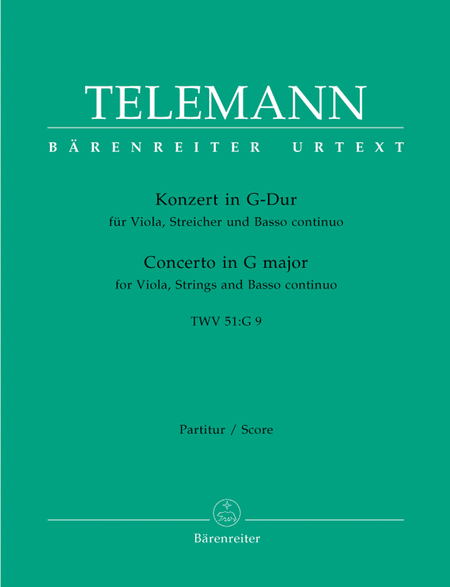 Konzert in G-Dur fur Viola, Streicher und Basso continuo - Concerto in G major for Viola, Strings and Basso continuo