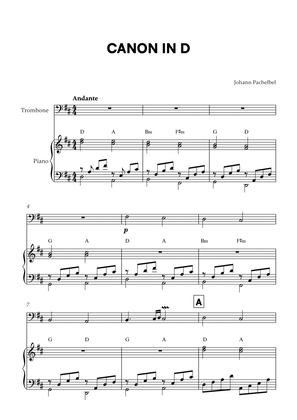 Book cover for Canon in D (for Trombone and Piano)