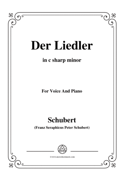 Schubert-Der Liedler,Op.38(D.209),in c sharp minor,for Voice&Piano image number null